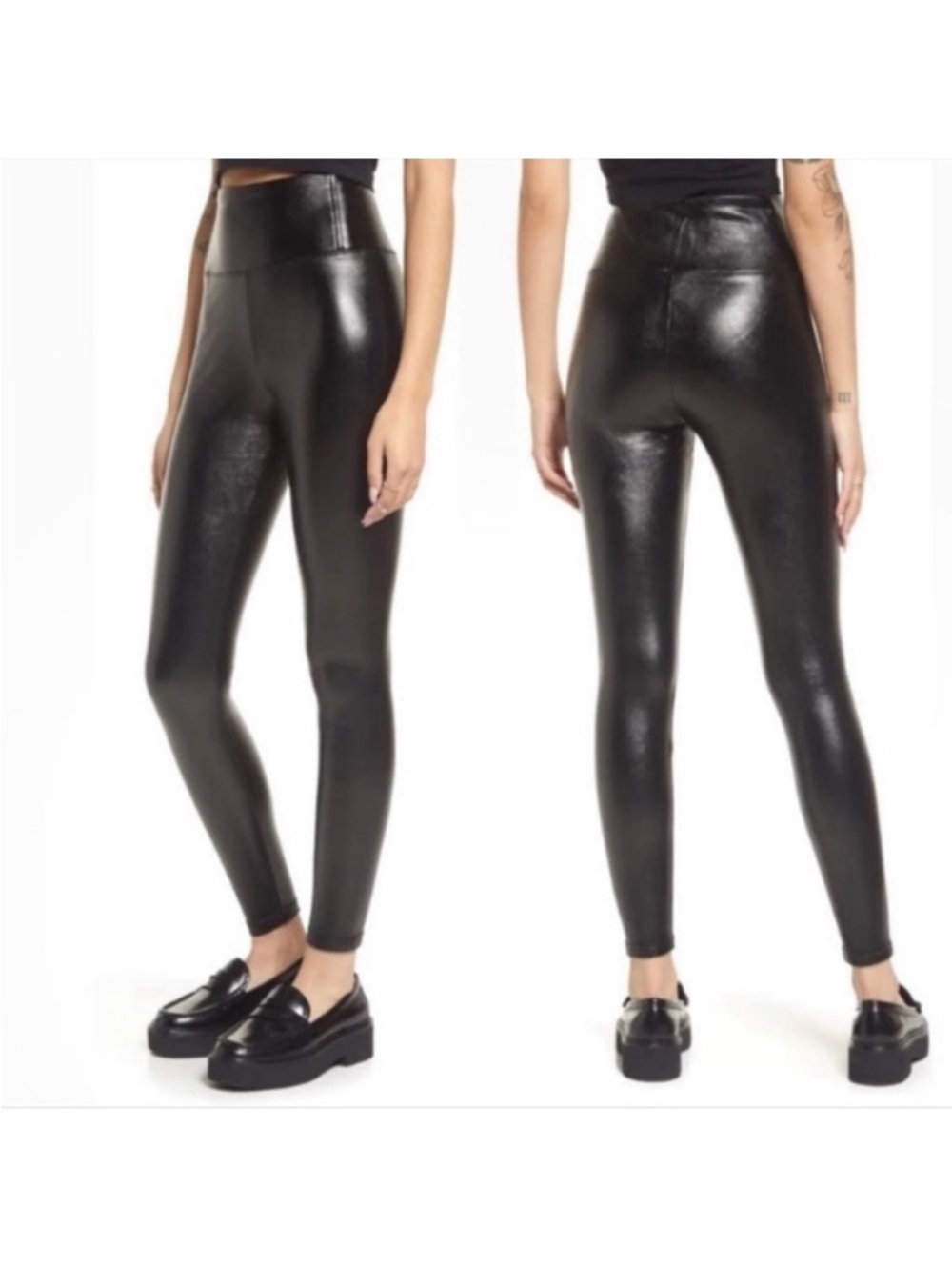 BP. Nordstrom Faux Imitation Leather Black Leggings Large